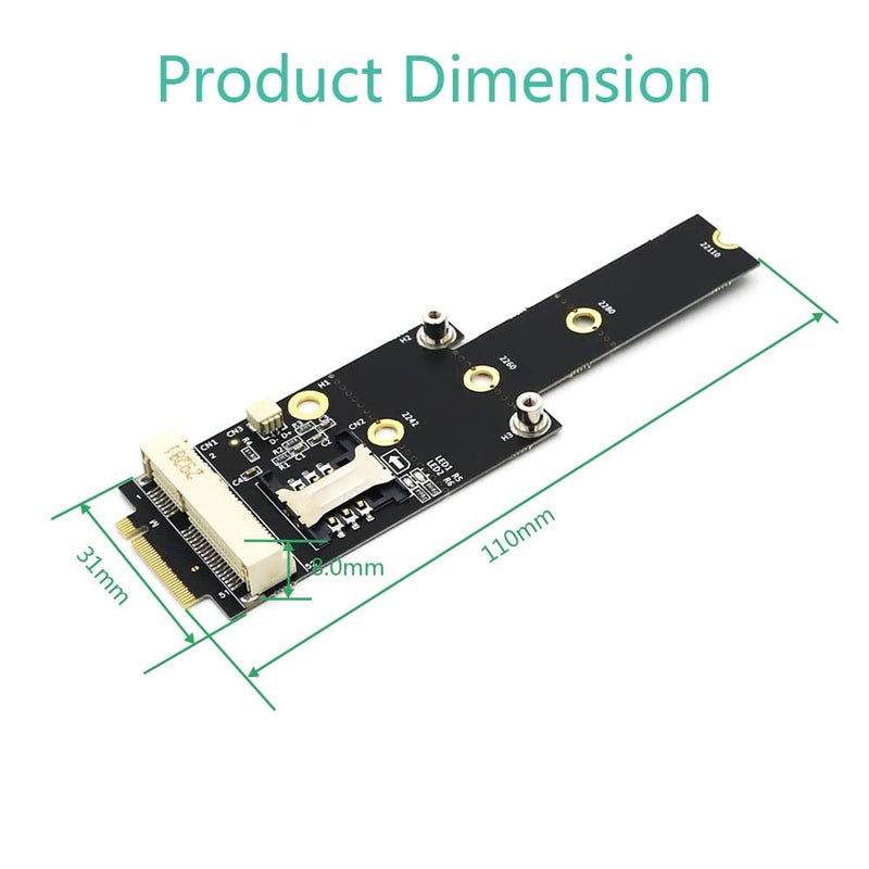 SUPERPLUS Mini PCI-E to M.2(NGFF) Key M Adapter with SIM Card Slot - Image 2